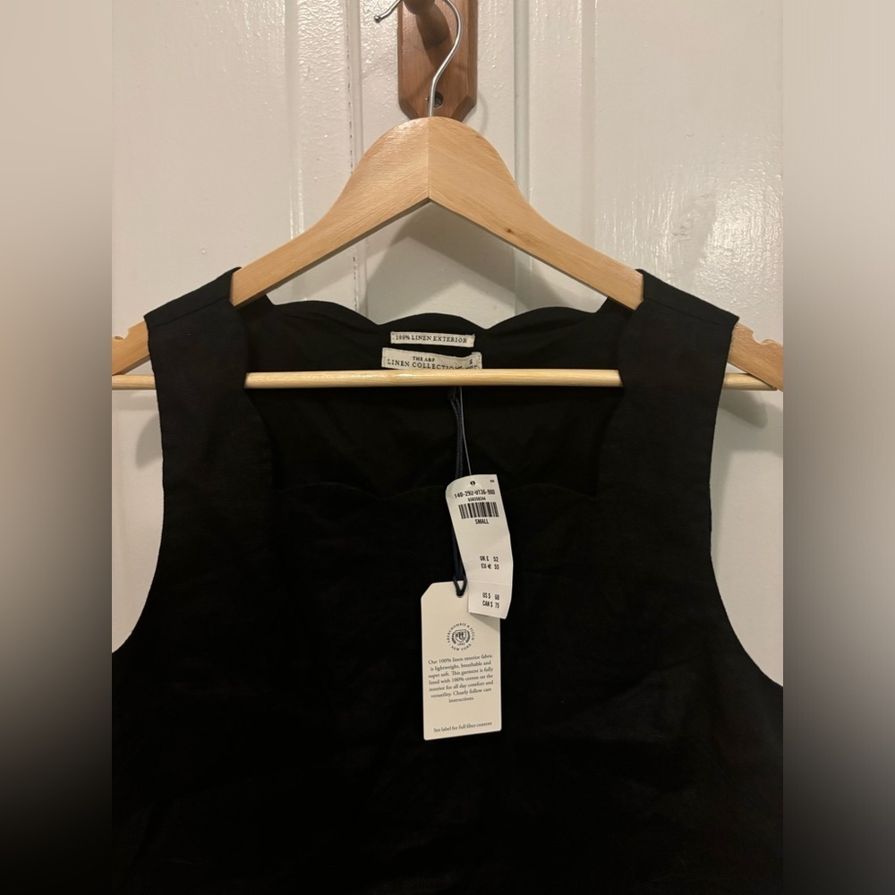 Abercrombie & Fitch Black 100% Linen Tank Top Size Small - Picture 3 of 6